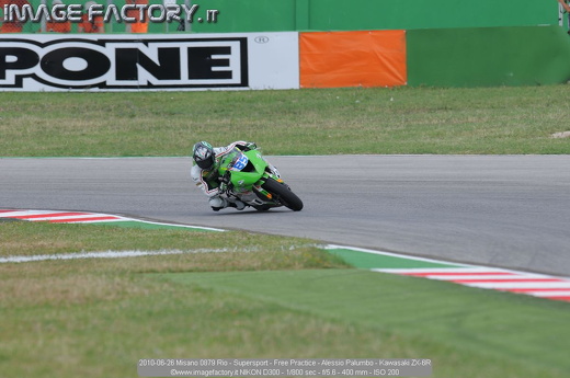 2010-06-26 Misano 0879 Rio - Supersport - Free Practice - Alessio Palumbo - Kawasaki ZX-6R
